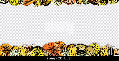 Insieme di elementi autunnali isolati su sfondo bianco. Zucche, foglie, ghiande, torta di zucca. Illustrazione Vettoriale