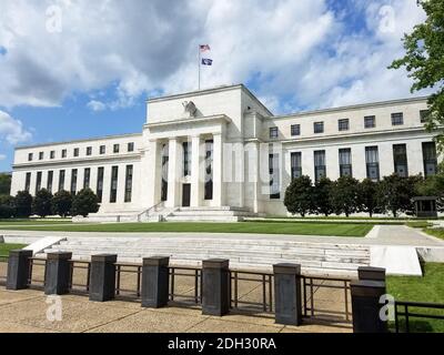 Federal Reserve Building sulla Constitution Avenue a Washington DC, Stati Uniti d'America Foto Stock