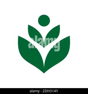 astratto foglia verde natura concetto logo icona vettore concetto di design Illustrazione Vettoriale
