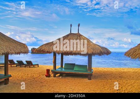 La bella spiaggia di Mandalika nel sud di Lombok in Indonesia, Asia Foto Stock