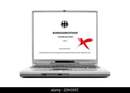 Laptop Urteil zeigt: Bundesgerichtshof Foto Stock