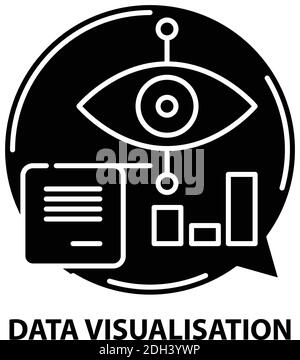 icona di visualizzazione dei dati, segno vettoriale nero con tratti modificabili, illustrazione concettuale Illustrazione Vettoriale