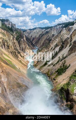 Il famoso Grand Canyon di Yellowstone nel Wyoming Foto Stock