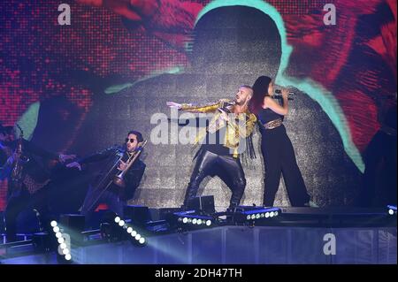 Il cantante francese M. Pokora (noto anche come Matt Pokora, Matthieu Tota) si esibisce dal vivo sul palco del 'le Tigre' con il suo 'My Way Tour' durante il 'lol Song Festival', il 30 giugno 2017 a Margny-les-Compiegne, Francia. Foto di Edouard Bernaux/Abacapress.com Foto Stock