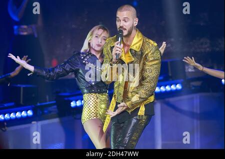 Il cantante francese M. Pokora (noto anche come Matt Pokora, Matthieu Tota) si esibisce dal vivo sul palco del 'le Tigre' con il suo 'My Way Tour' durante il 'lol Song Festival', il 30 giugno 2017 a Margny-les-Compiegne, Francia. Foto di Edouard Bernaux/Abacapress.com Foto Stock