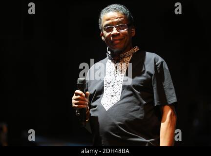 La leggenda del jazz Herbie Hancock si esibisce dal vivo al Nice Jazz Festival di Nizza, nel sud della Francia, lunedì 17 luglio 2017. Foto di Patrick Clemente/ABACAPRESS.COM Foto Stock