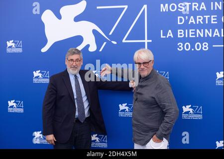 John Landis e Ricky Tognazzi partecipano alla Galleria fotografica della giuria di Classici di Venezia durante il 74a Festival Internazionale del Cinema di Venezia (Mostra di Venezia) al Lido di Venezia il 30 agosto 2017. Foto di Aurore Marechal/ABACAPRESS.COM Foto Stock