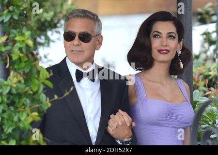 George Clooney si recò al Premiere di Suburbicon in barca durante il 74a Festival Internazionale del Cinema di Venezia (Mostra di Venezia) al Lido di Venezia il 02 settembre 2017. Foto di Aurore Marechal/ABACAPRESS.COM Foto Stock