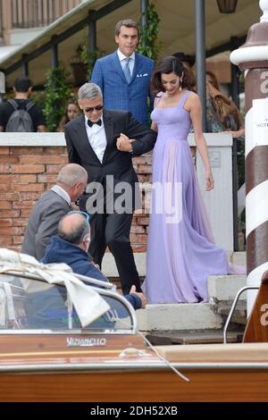 George Clooney si recò al Premiere di Suburbicon in barca durante il 74a Festival Internazionale del Cinema di Venezia (Mostra di Venezia) al Lido di Venezia il 02 settembre 2017. Foto di Aurore Marechal/ABACAPRESS.COM Foto Stock