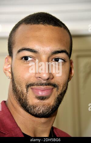 Rudy Gobert basketteur francais en NBA lors de la soiree lancement du Jeu Video NBA 2K18 a Parigi, Francia il 7 settembre 2017. Foto di Alain Apaydin/ABACAPRESS.COM Foto Stock