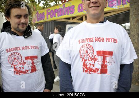 Marcel Campion et les Forains sont en tête de la manifestation contre la riforme du code du travail du gouvernement Macron a Parigi, Francia il 12 settembre 2017. Foto di Alain Apaydin/ABACAPRESS.COM Foto Stock