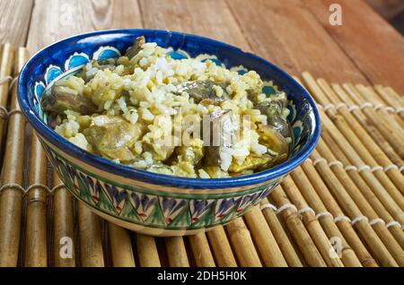 Sud indiano funghi Biryani Foto Stock