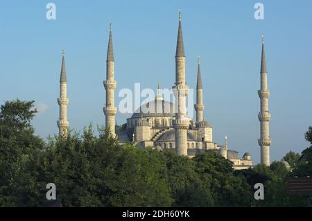 Moschea del Sultano Hamet o Moschea Blu a Istanbul, Turchia Foto Stock