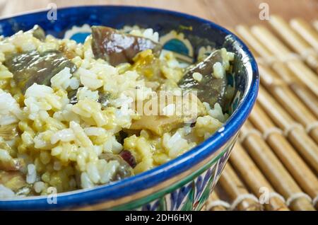 Sud indiano funghi Biryani Foto Stock