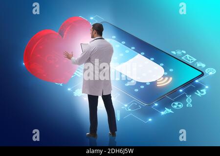 Concetto di telemedicina via internet Foto Stock