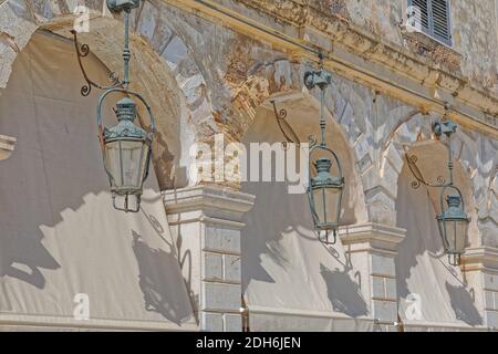 Passeggiata Liston nella città di Corfù Grecia Foto Stock