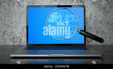 Notizie false Lentino fatti notebook Foto Stock