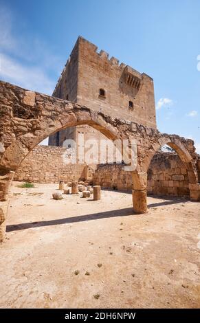 Le vecchie arcate del Castello di Kolossi. Kolossi. Distretto di Limassol. Cipro Foto Stock