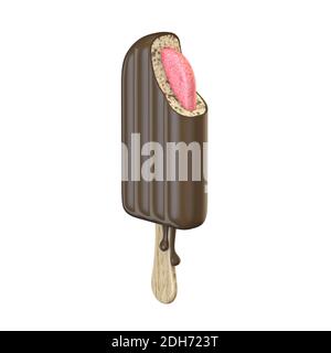 Gelati su bastone di legno 3D Foto Stock