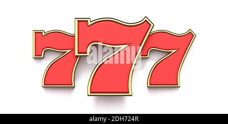 777 segno del casinò 3D Foto Stock