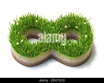 Segno infinito in erba 3D Foto Stock