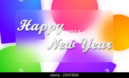 Felice anno nuovo sfondo con bei motivi colorati, 2021 nuovo anno di sfondo del testo, 4k alta qualità, rendering 3D Foto Stock