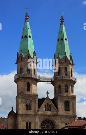 Evangelische Stadtkirche, Unserer lieben Frauen, Meiningen, Landkreis Schmalkalden-Meiningen, Thüringen, Deutschland Foto Stock