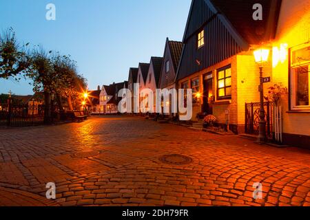 Holm, quartiere abitativo tradizionale di pescatori, città di Schleswig, regione di Schlei, Mar Baltico, Schleswig-Holstein, Germania del Nord, Europa centrale Foto Stock