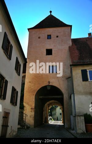 Oberes Tor è una vista di Pappenheim in Baviera Foto Stock