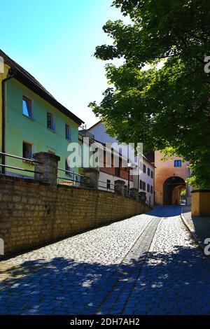 Oberes Tor è una vista di Pappenheim in Baviera Foto Stock