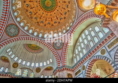 Moschea Suleymaniye, Istanbul, immagine HDR Foto Stock