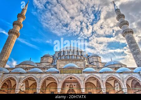 Moschea Suleymaniye, Istanbul, immagine HDR Foto Stock