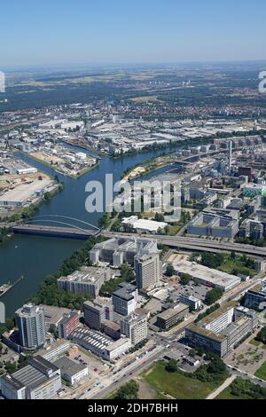 Veduta aerea del Kaiserleibruecke di Offenbach Foto Stock