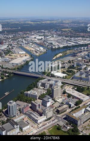 Veduta aerea del Kaiserleibruecke di Offenbach Foto Stock