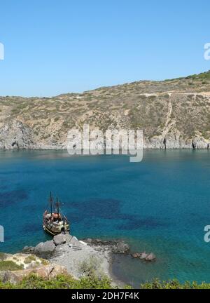 Nave a Agios Antonios Foto Stock