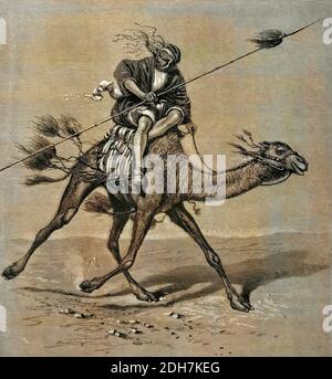 Incisione sul legno di un beduino dell'Hauran [Hawran o Houran] dalla pittoresca Palestina, Sinai ed Egitto di Wilson, Charles William, Sir, 1836-1905 Foto Stock