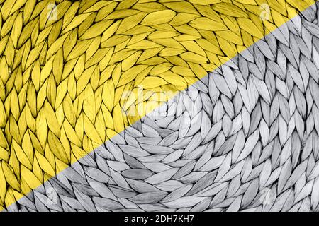 Fatte a mano placemat di vimini realizzato da giacinto di acqua. Vista superiore, la natura dello sfondo. Foto Stock