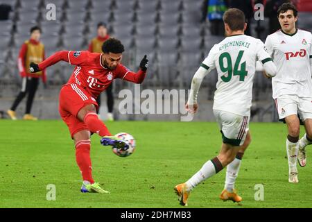 Goalchance Serge GNABRY (FC Bayern Monaco), azione, colpo. FC Bayern Munich-Lokomotiv Moscow 2-0, Soccer Champions League, Gruppo A, tappa di gruppo, 6° giorno, il 9 dicembre 2020 ALLIANZAREN A. | utilizzo in tutto il mondo Foto Stock