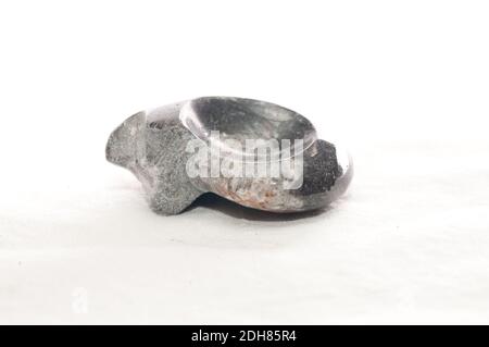 cipolla nera e grigia cefalopodi fossilizzati, una specie di ammonite Foto Stock