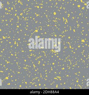 Grigio e giallo motivo terrazzo artigianale sfondo. Sfondo di particelle di granito di pietra granulata grossolana densa. Struttura astratta di roccia ignea di Illustrazione Vettoriale