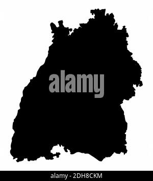 Mappa della silhouette dello stato di Baden-Wurttemberg Illustrazione Vettoriale