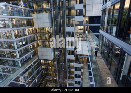 La sede di Deutsche Boerse a Eschborn. All'interno della sede del Gruppo Deutsche Börse a Eschborn , Assia , Germania Foto Stock