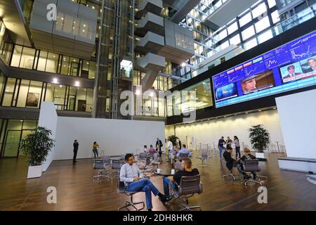 All'interno della sede del Gruppo Deutsche Börse a Eschborn , Assia , Germania Foto Stock