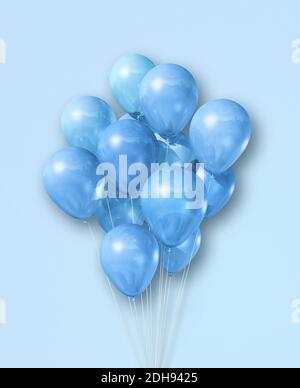 Palloncini ciano su sfondo azzurro Foto stock - Alamy