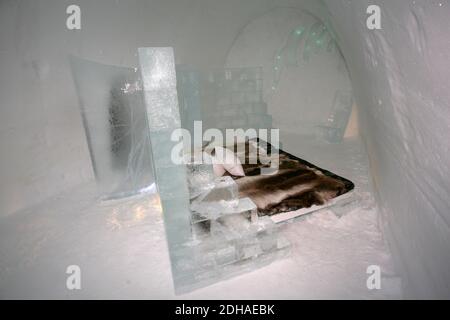 ICE HOTEL, JUKASSJARVI SVEZIA Foto Stock