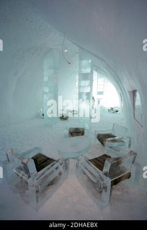 ICE HOTEL, JUKASSJARVI SVEZIA Foto Stock