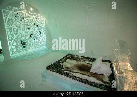 ICE HOTEL, JUKASSJARVI SVEZIA Foto Stock