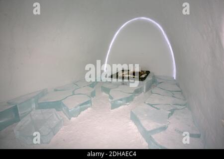 ICE HOTEL, JUKASSJARVI SVEZIA Foto Stock