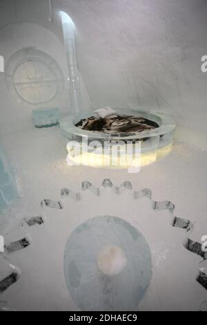 ICE HOTEL, JUKASSJARVI SVEZIA Foto Stock