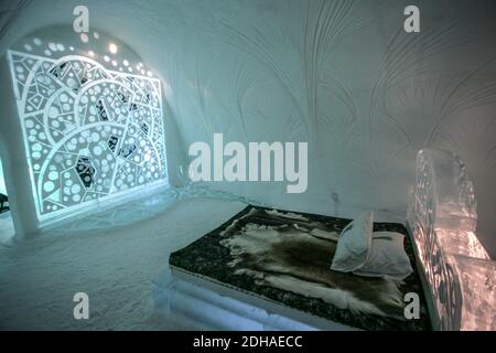 ICE HOTEL, JUKASSJARVI SVEZIA Foto Stock